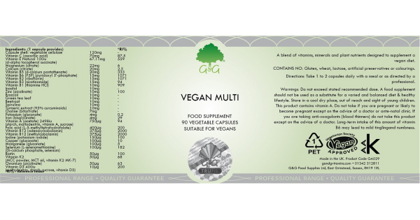 vegan multi multivitamin 90 kapszula g&g